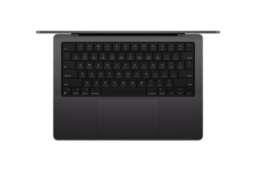 Top view of laptop on transparent or white background