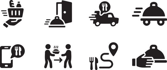 food delivery doodle, restaurant service icons, doodle courier vector, doodle food order set, doodle takeaway icons, doodle meal doodles, doodle delivery bag, doodle service symbols, doodle delivery t