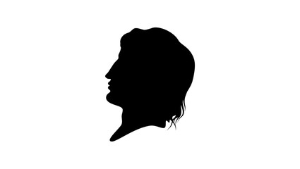 Publius Vergilius Maro portrait, black isolated silhouette