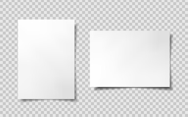 White paper file or folder mockup. A4 size paper mock up on isolated on white background. 3D illustration