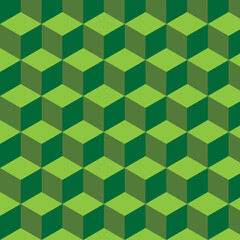 Vector art of green geometric cube pattern background