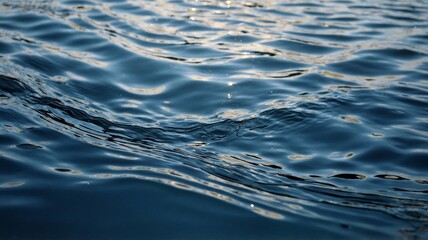 Beautiful blue water with gentle ripples reflecting sunlight.