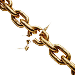 Obraz premium Gold chain is broken in two pieces