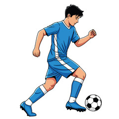 Football Player Dribbling Vector Design