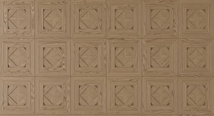 Fototapeta premium Oak Versailles Parquet Panel Texture Intricate Squares and Diagonals, Natural Matte, Architectural