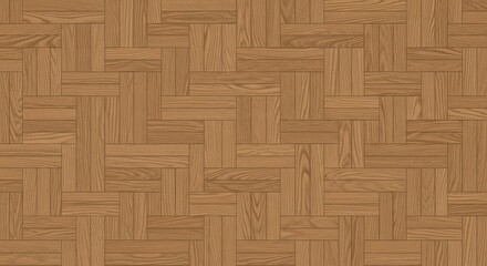 Oak parquet flooring with basketweave pattern, detailed texture, matte finish, seamless background