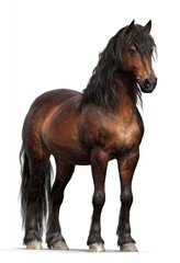 Obraz premium Full shot of a brown horse