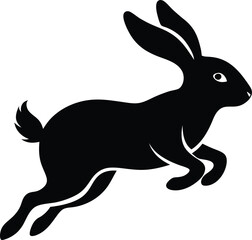 Silhouette of a rabbit jumping illustration
