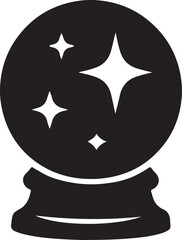 Crystal ball silhouette vector, perfect for magic, fortune, mystical, and spiritual designs.
