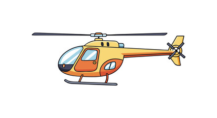 Flying high above in a bright yellow helicopter with a skilled pilot navigating the skies efficiently