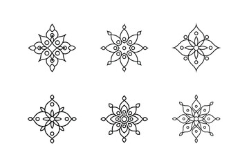 decorative rangoli line art vector illustration