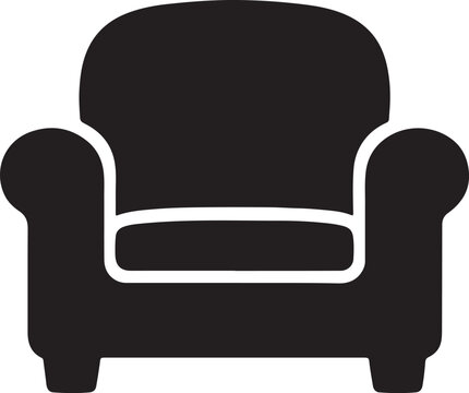 recommend clip art: Armchair silhouette vector, ideal for home, furniture, interior, living room, and decor designs.
