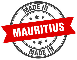 Made in Mauritius round sign. Made in Mauritius stamp.