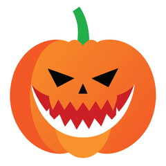 Spooky jack o lantern with sharp vampire teeth perfect for halloween celebrations and scary themes