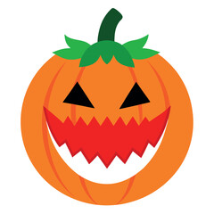 Spooky halloween jack o lantern with sharp vampire fangs perfect for festive decorations and scary party invitations