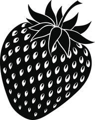 Simple Strawberry Fruit Vector Silhouette