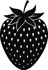 Strawberry Fruit Black Silhouette