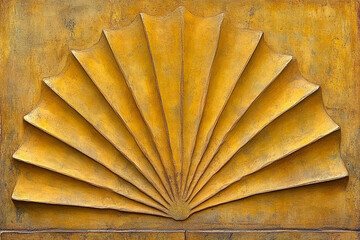 Radiant fractal sunburst in goldenrod shades enhances decor with intricate design and warm hues