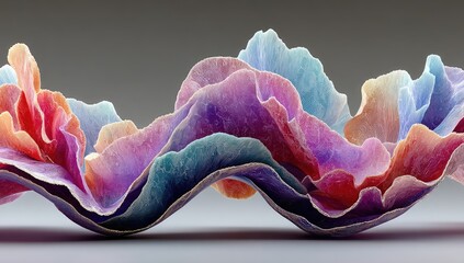 Abstract, colorful, wavy, layered forms