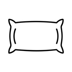 Black outline icon of a long body pillow
