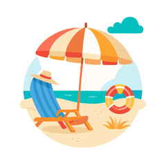 beach chair with umbrella