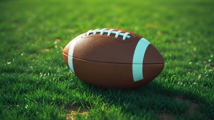 Obraz premium A football on green grass field.