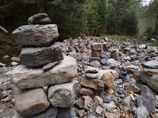 natural stones. The art of balance. Peace and harmony. A pile of stones.