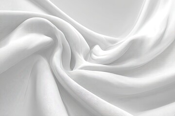 Obraz premium Smooth white fabric draped in folds