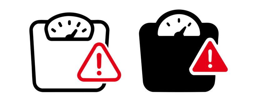 weight scale with over load sing vector illustration