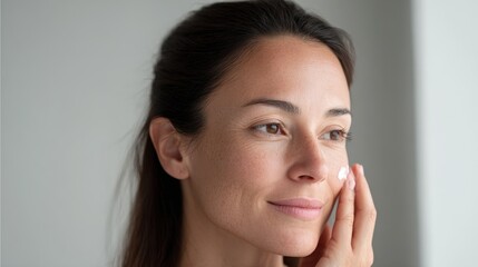 Skincare Routine Moisturizing Face with Cream