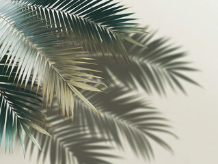palm tree leaves and shadows on the wall