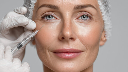 Expert administers facial treatment to enhance beauty and reduce signs of aging in a serene clinic setting