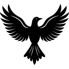 Obraz premium Bird wings spread vector silhouette 