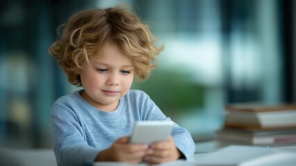 Tech Savvy Child Helping Parents Set Up Smartphone or Tablet - Powered by Adobe