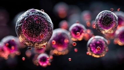 Abstract representation of cells in motion.  Intricate cellular structures