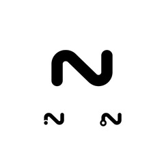 Technical wide font, digital cyber alphabet, set of three different of the trendy modern bold letter set N, vector illustration 10EPS