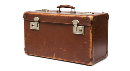 Vintage suitcase isolated on white