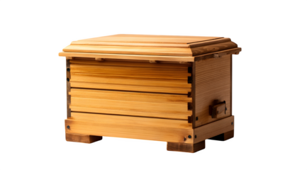 Beautifully crafted wooden beehive, a sustainable and natural home for bees, perfect for apiaries and eco-friendly farming.