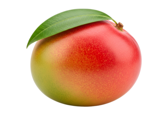 Close-up of a Fresh, Juicy mango fruit with a vibrant red and green gradient on a black background