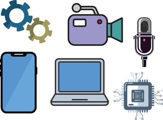 vector set of technology icons