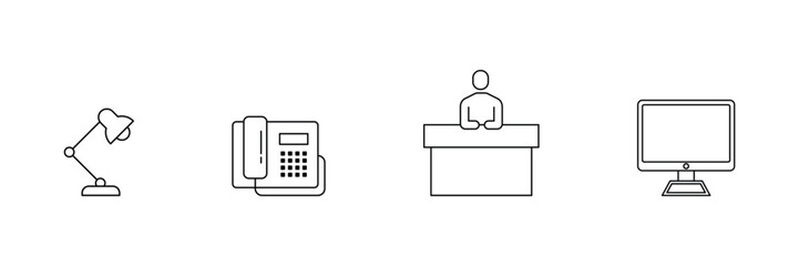 Photography lighting, studio equipment, flash unit, soft box, spotlight, camera accessory outline icon vector illustration for creative media and professional photo shoot.