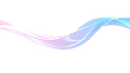 Fototapeta premium Illustration of abstract flowing waves of pink and blue light isolated on a white background