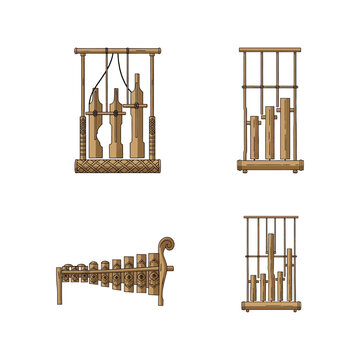 Traditional Indonesian Gamelan Musical Instruments Collection