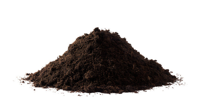Rich dark soil pile ready for planting, gardening, and organic farming projects, natural and fertile earth for growth