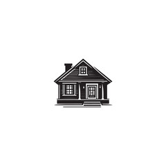 black silhouette vector of a simple home. home silhouette.