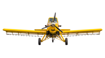 Powerful yellow crop duster aircraft ready for agricultural spraying operations showcasing advanced spraying technology