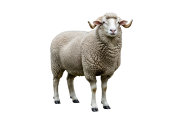 Close-up of a realistic sheep with a thick wool coat against a black background