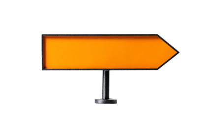 Blank orange directional arrow sign ready for custom text, guiding your journey forward with clear direction and modern design