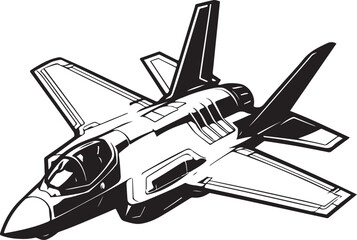 F35 Fighter Jet Silhouette Vector Illustration