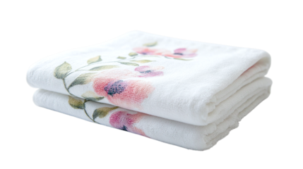 • A custom printed hand towel with a Mother’s Day greeting, isolated on white background in HD 